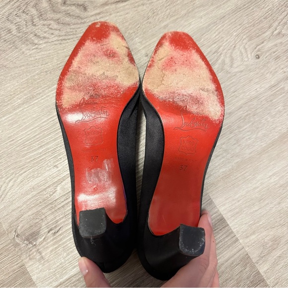 Vintage Authentic Christian Louboutin Satin Heels - size 27 - Picture 5 of 10